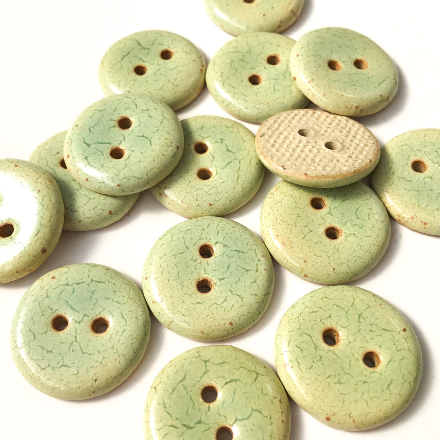 'Frosted Melon' Stoneware Button 3/4"