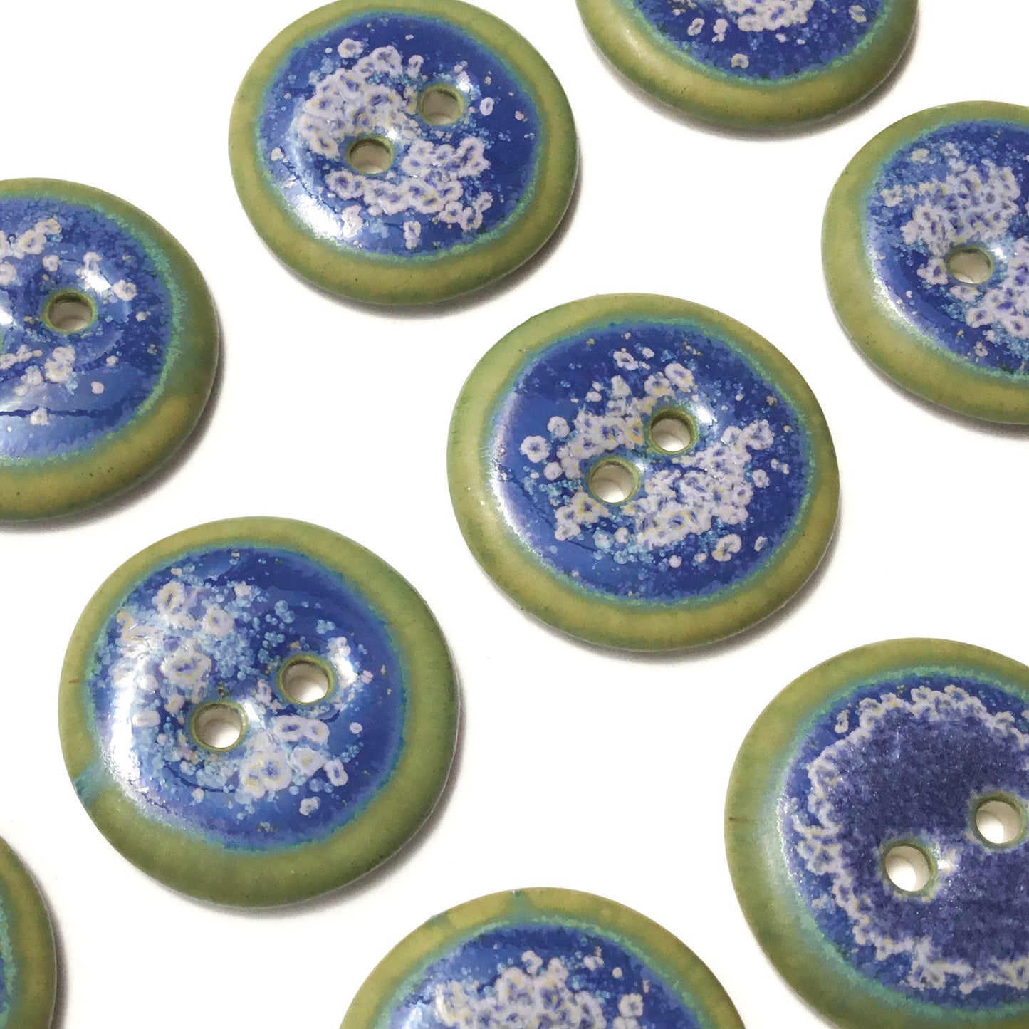 'Water Flowers' Porcelain Button 11/16" & 7/8"