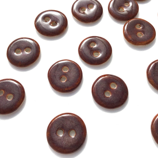 Iridescent Plum Porcelain Buttons 1/2"