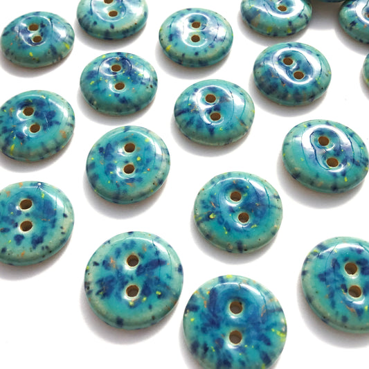 Speckled Turquoise Stoneware Buttons 5/8"