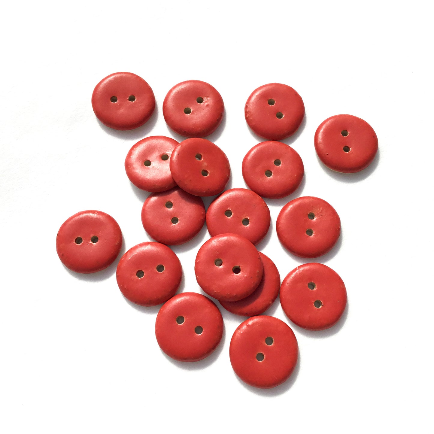 Red Matte Stoneware Buttons 3/4"
