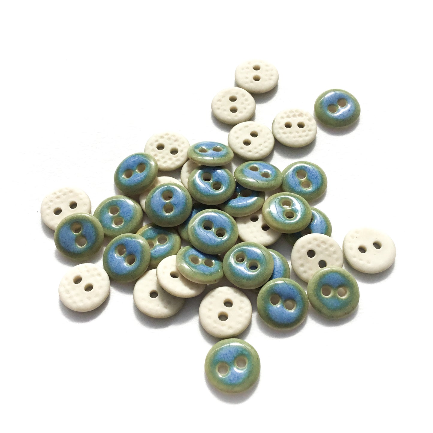 Arctic Blue Porcelain Buttons 7/16"