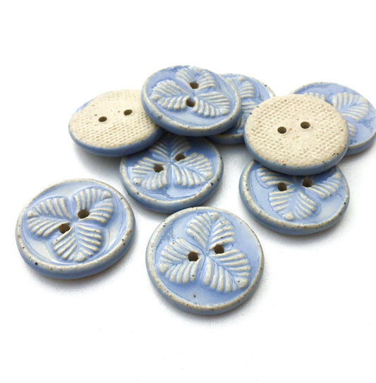 Periwinkle 'Trifolium' Stoneware Button 7/8"