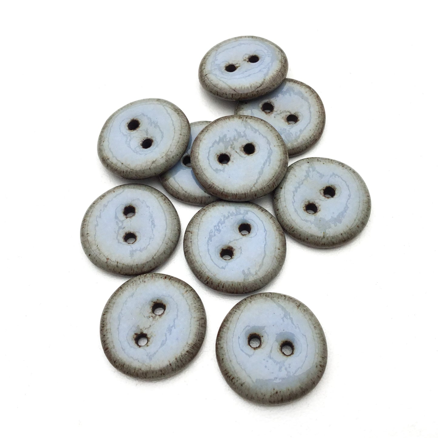 Periwinkle Black Clay Buttons 3/4"