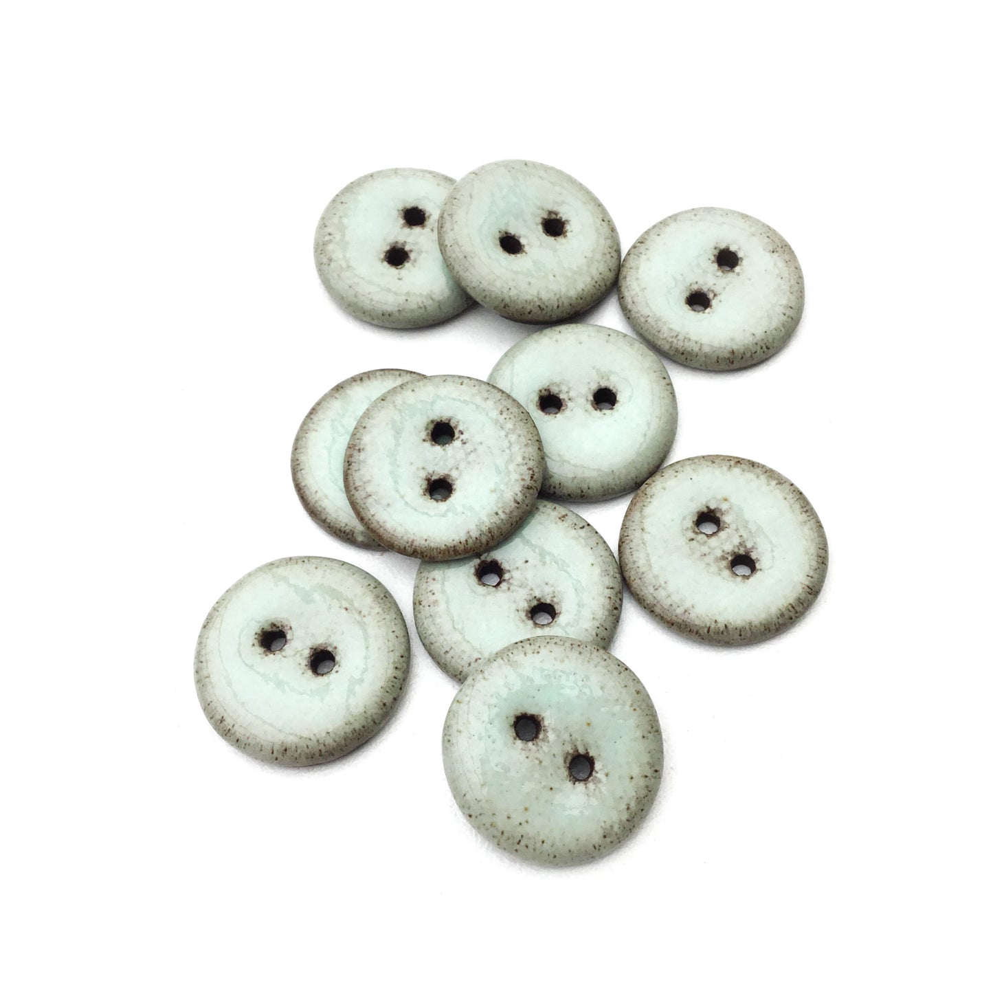 Light Aqua Black Clay Button 3/4"