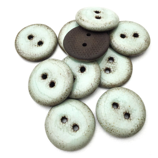 Light Aqua Black Clay Button 3/4"