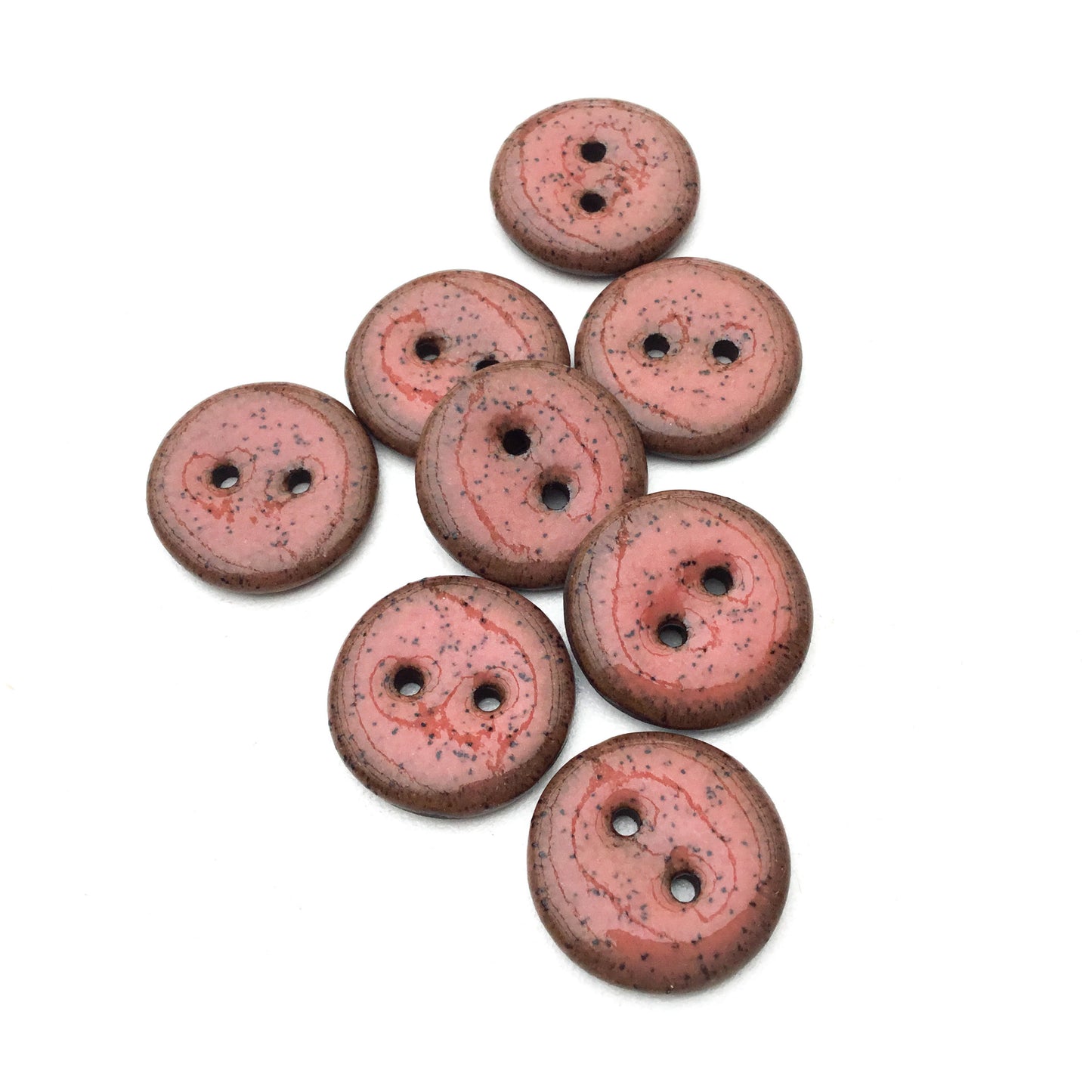 Speckled Rose Black Clay Button 3/4"