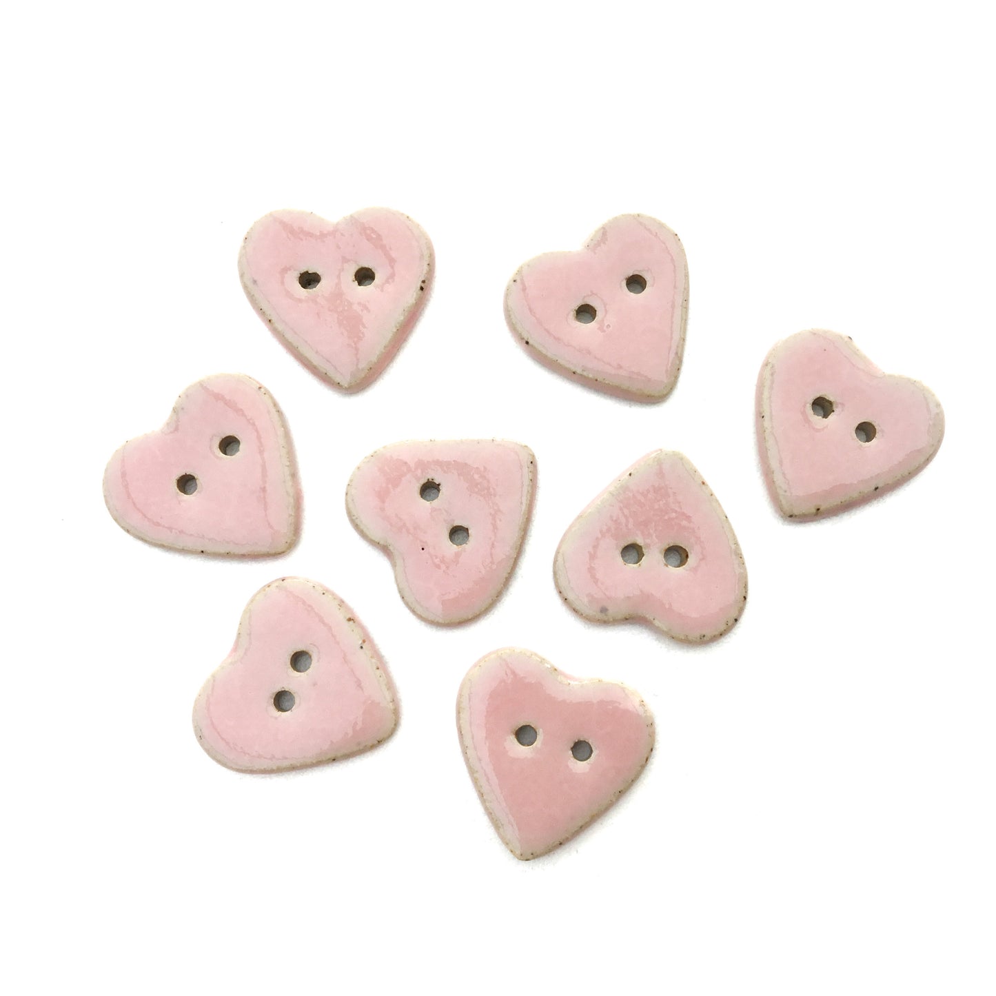 Soft Pink Stoneware Heart Buttons 7/8"