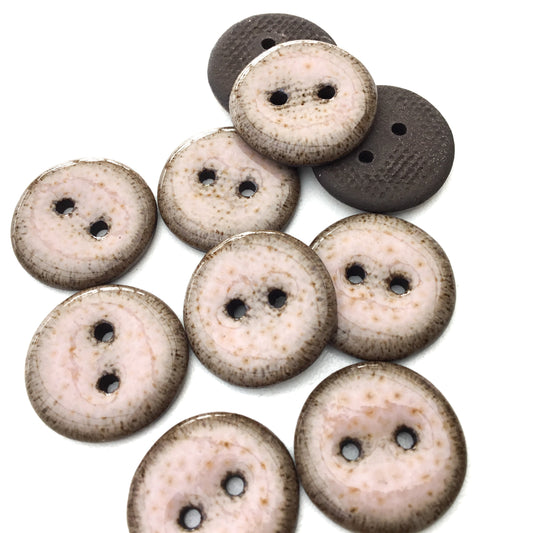 Earthy Pink Black Clay Buttons 3/4"