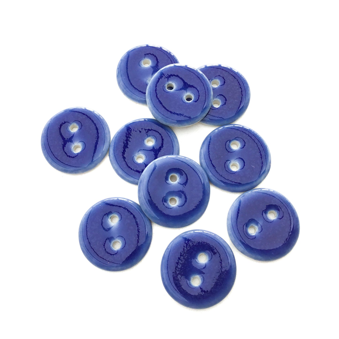Primary Blue Porcelain Button 7/8"
