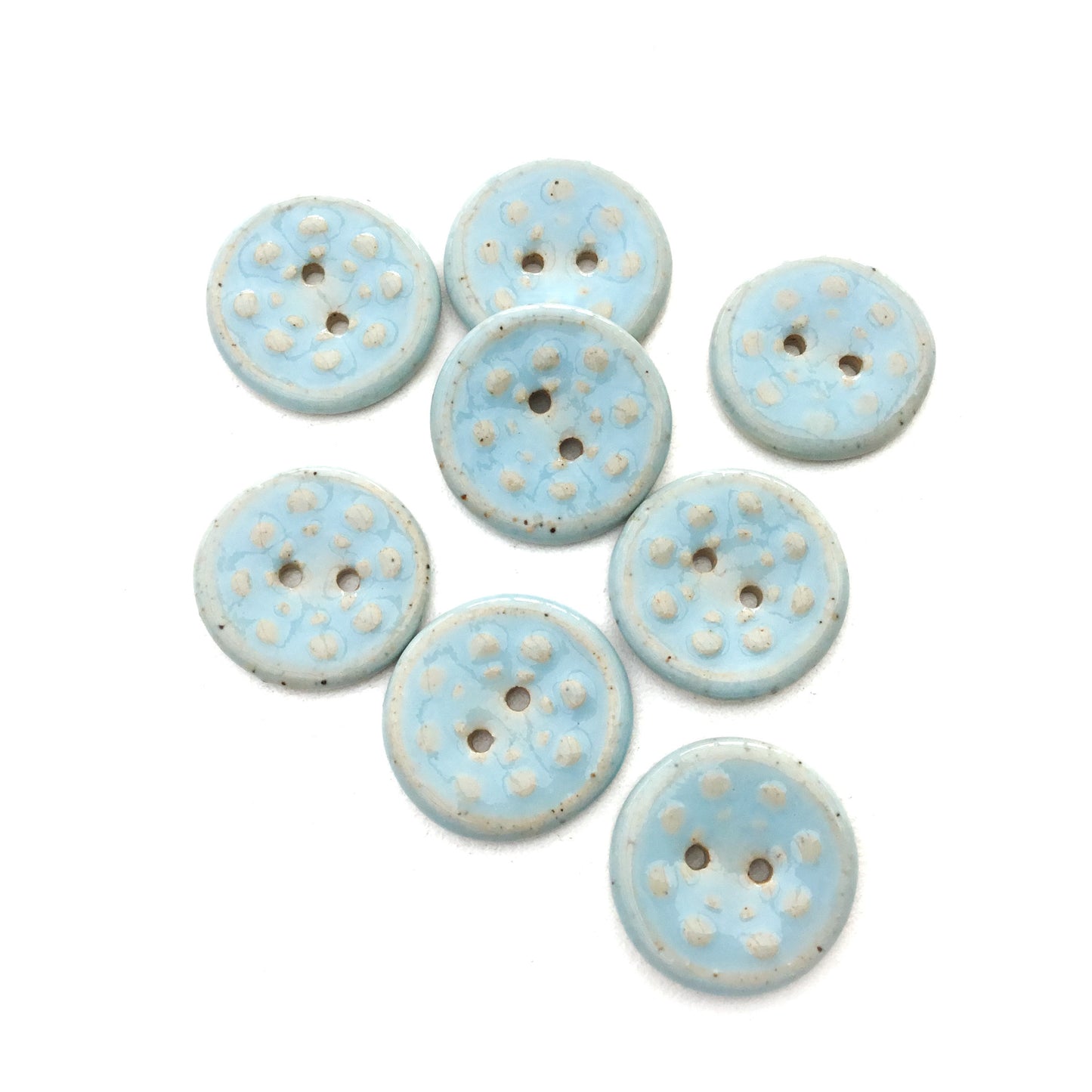 Sky Blue 'Aster' Stoneware Buttons 13/16"