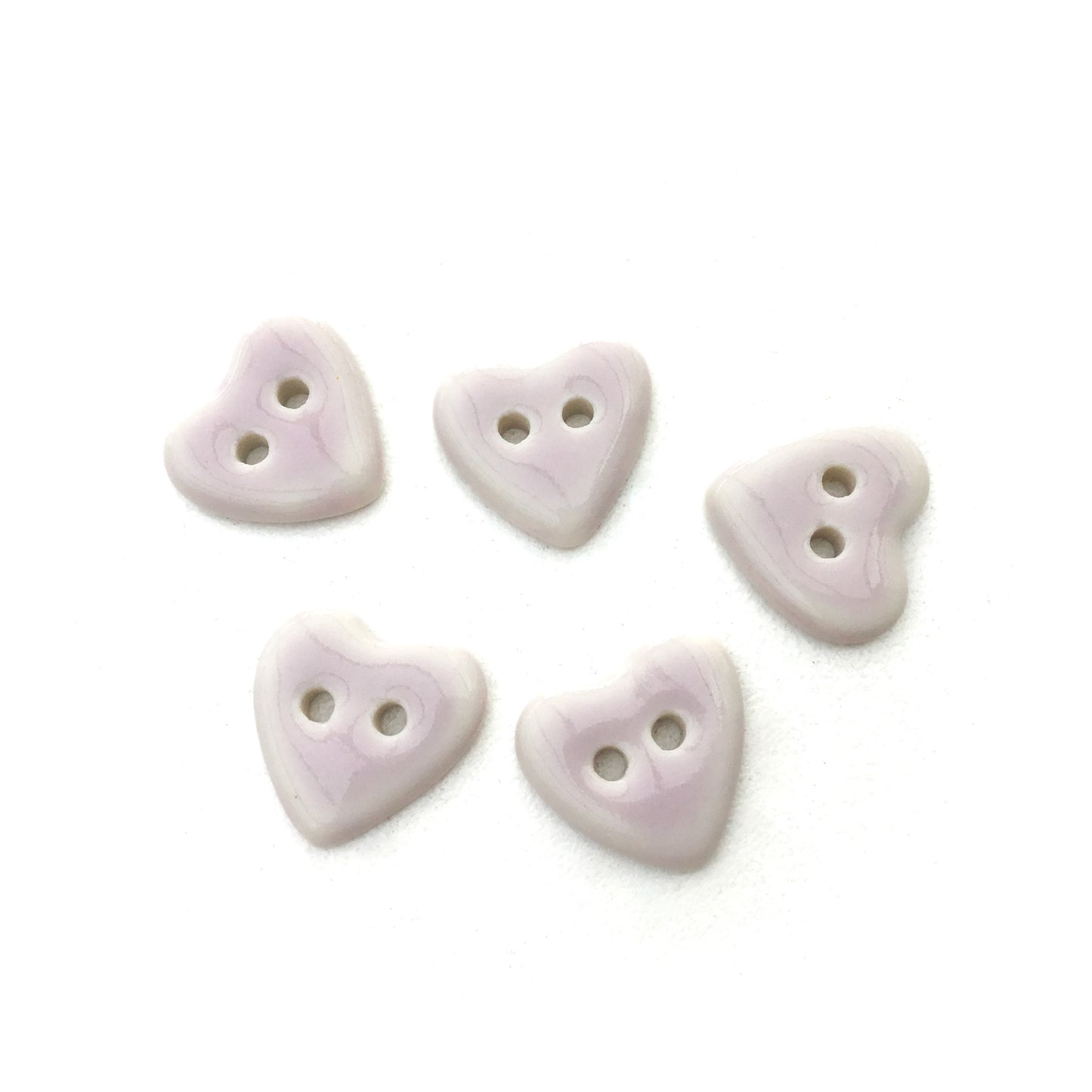 Softest Purple Porcelain Heart Buttons 9/16"