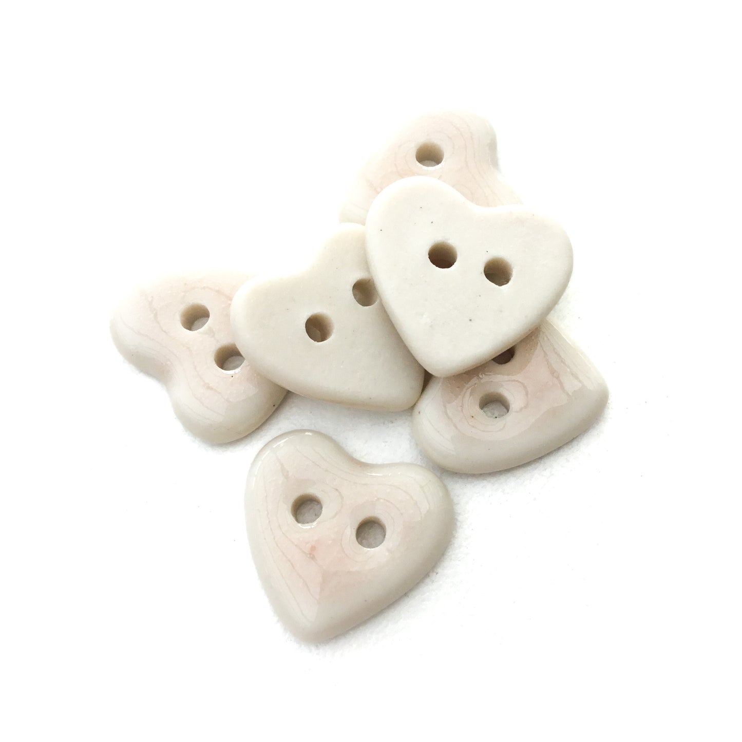 Softest Pink Porcelain Heart Buttons 9/16"