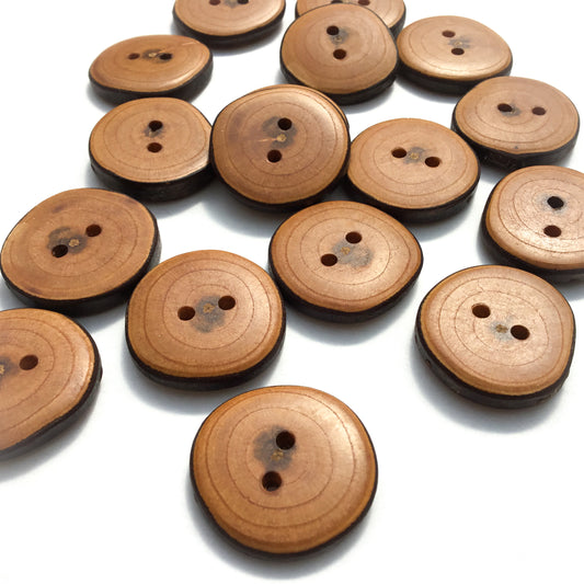 Live Edge Cherry Wood Buttons 1"