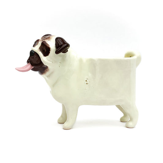 Pug Dog Planter - Ceramic Dog Plant Pot