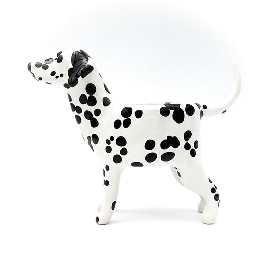 Dalmation Dog Planter - Ceramic Dog Plant Pot