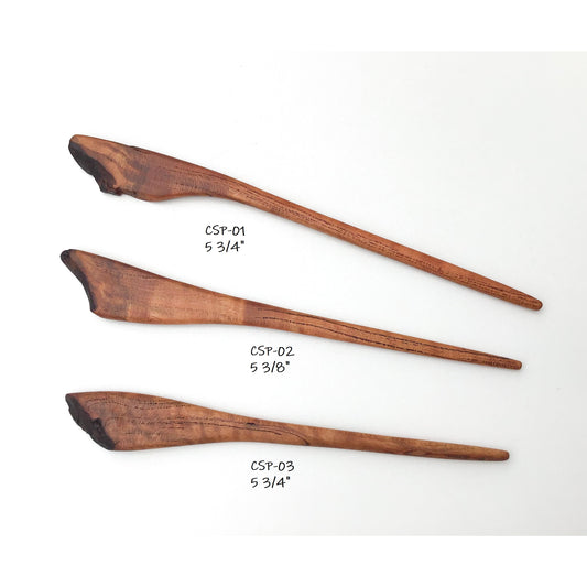 Live Edge Cherry Wood Shawl & Sweater Pins - Wooden Hair Pins