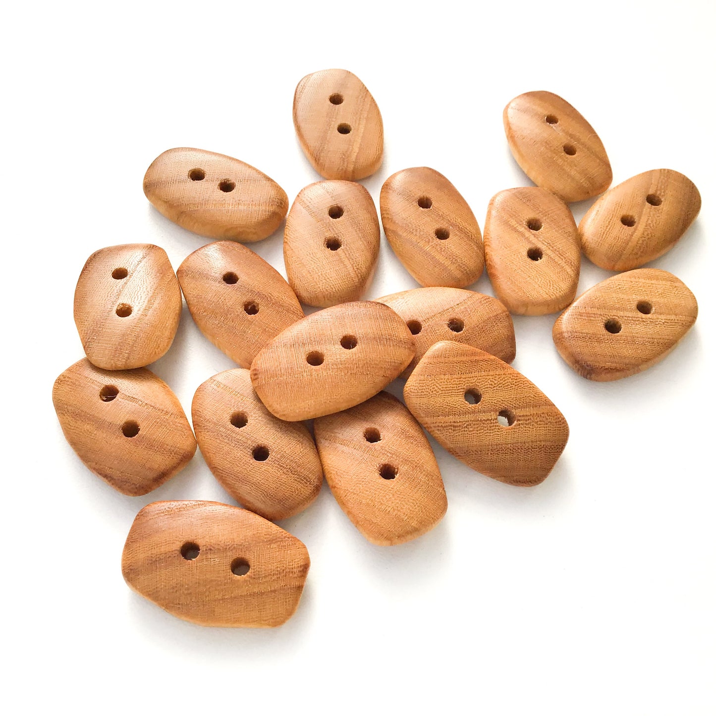American Elm Wood Buttons - Rectangular Wood Buttons - 3/8" x 1 1/16"