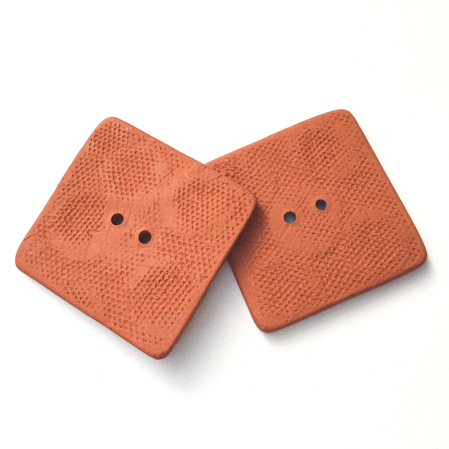 Hand Stamped Daisy Button on Red Clay - 1 7/16"