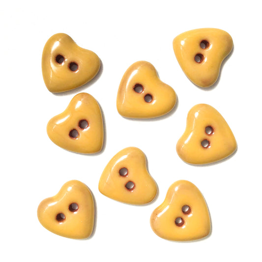 Yellow Heart Buttons 5/8"