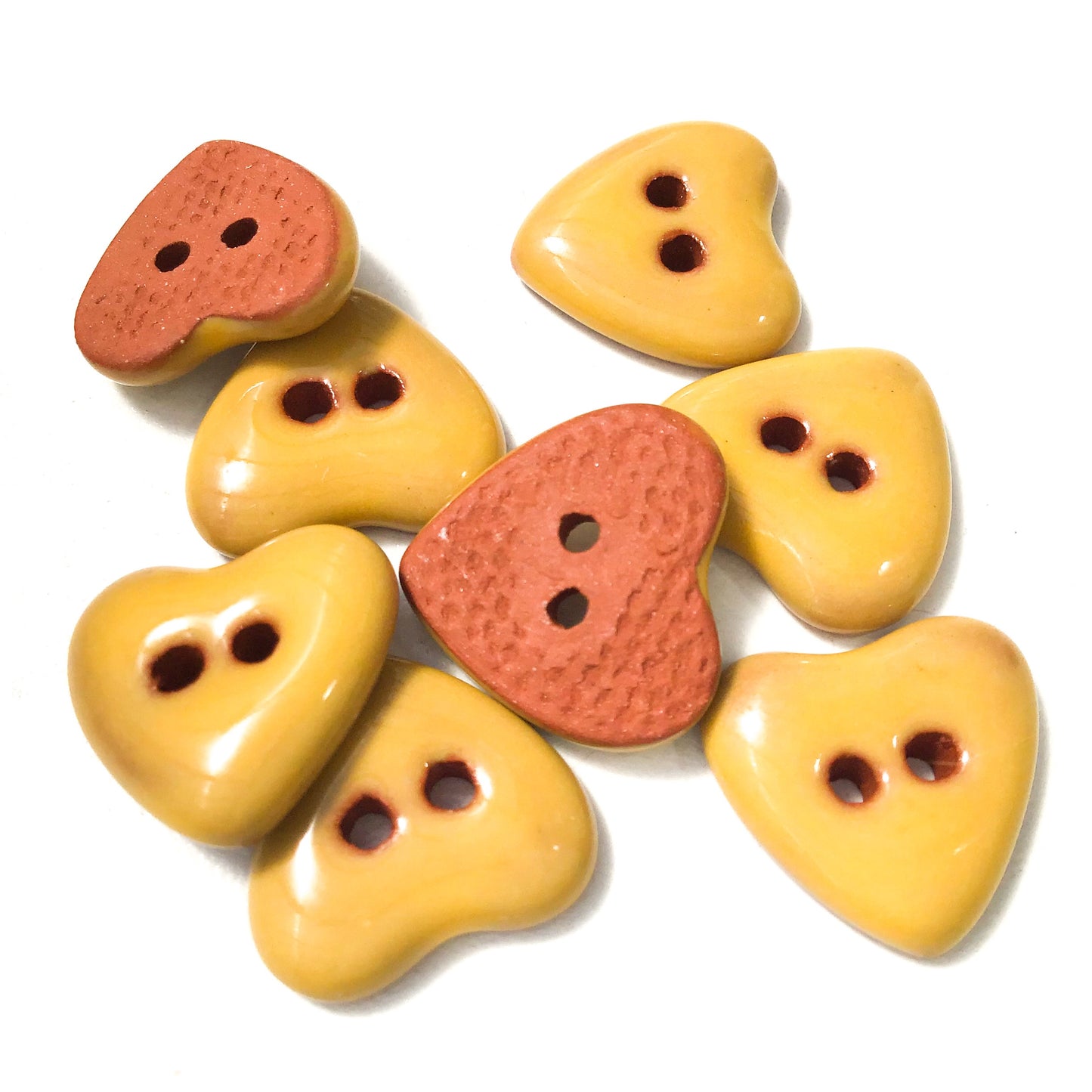 Yellow Heart Buttons 5/8"