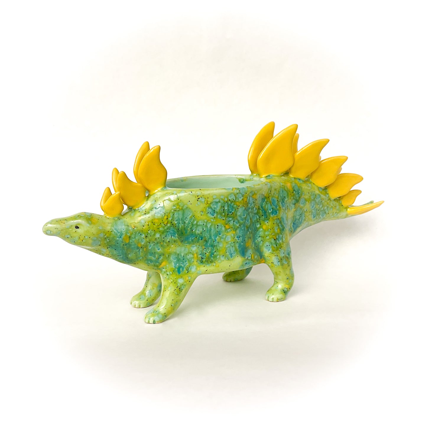 Lime Green Stegosaurus Dinosaur Planter - Dinosaur Succulent Planter