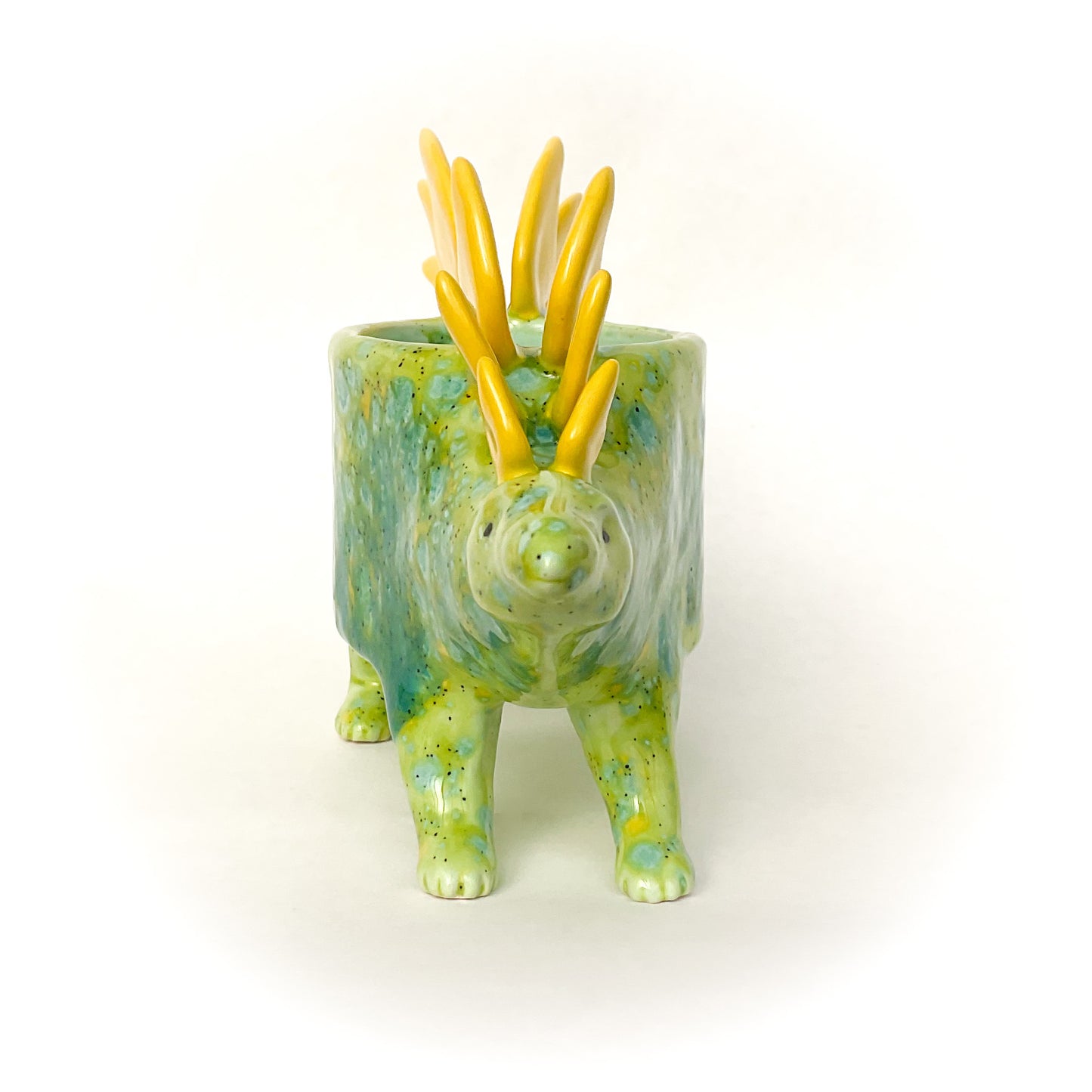 Lime Green Stegosaurus Dinosaur Planter - Dinosaur Succulent Planter