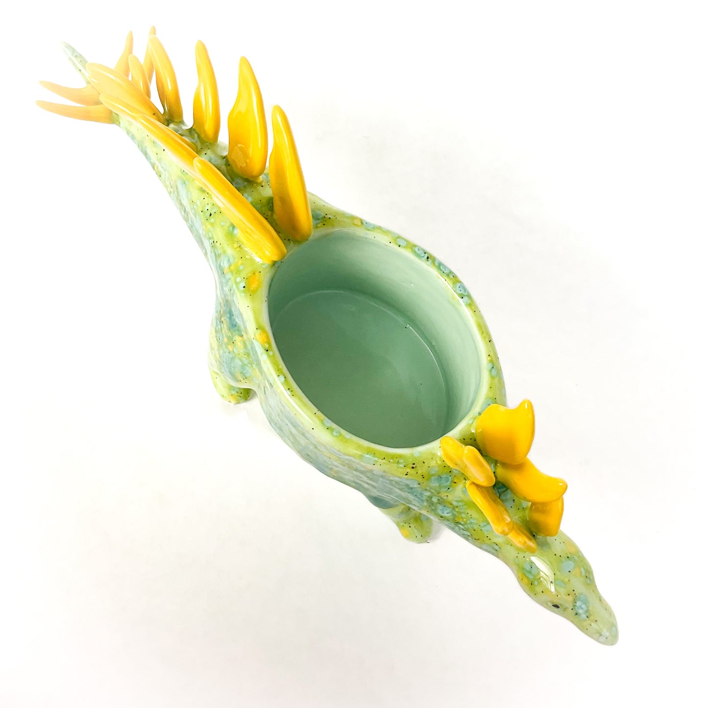 Lime Green Stegosaurus Dinosaur Planter - Dinosaur Succulent Planter