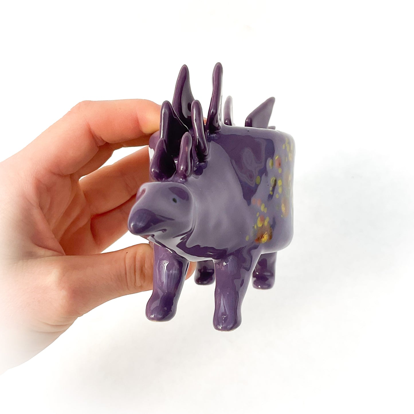 Deep Purple Stegosaurus Dinosaur Planter - Dinosaur Succulent Planter
