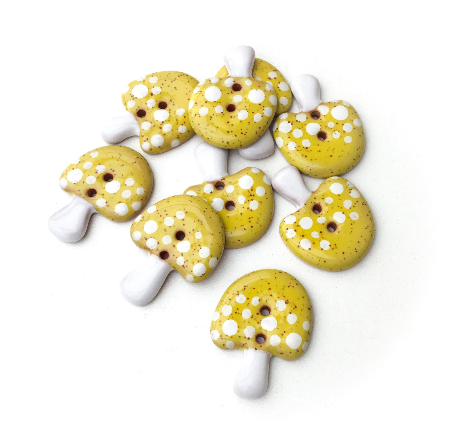 Large Yellow Mushroom Buttons 1-1/4" x 15/16"