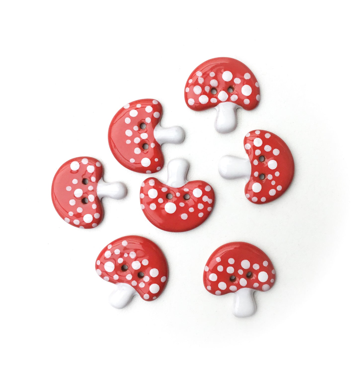 Large Amanita Mushroom Buttons - 1-1/8" x 1-1/16"