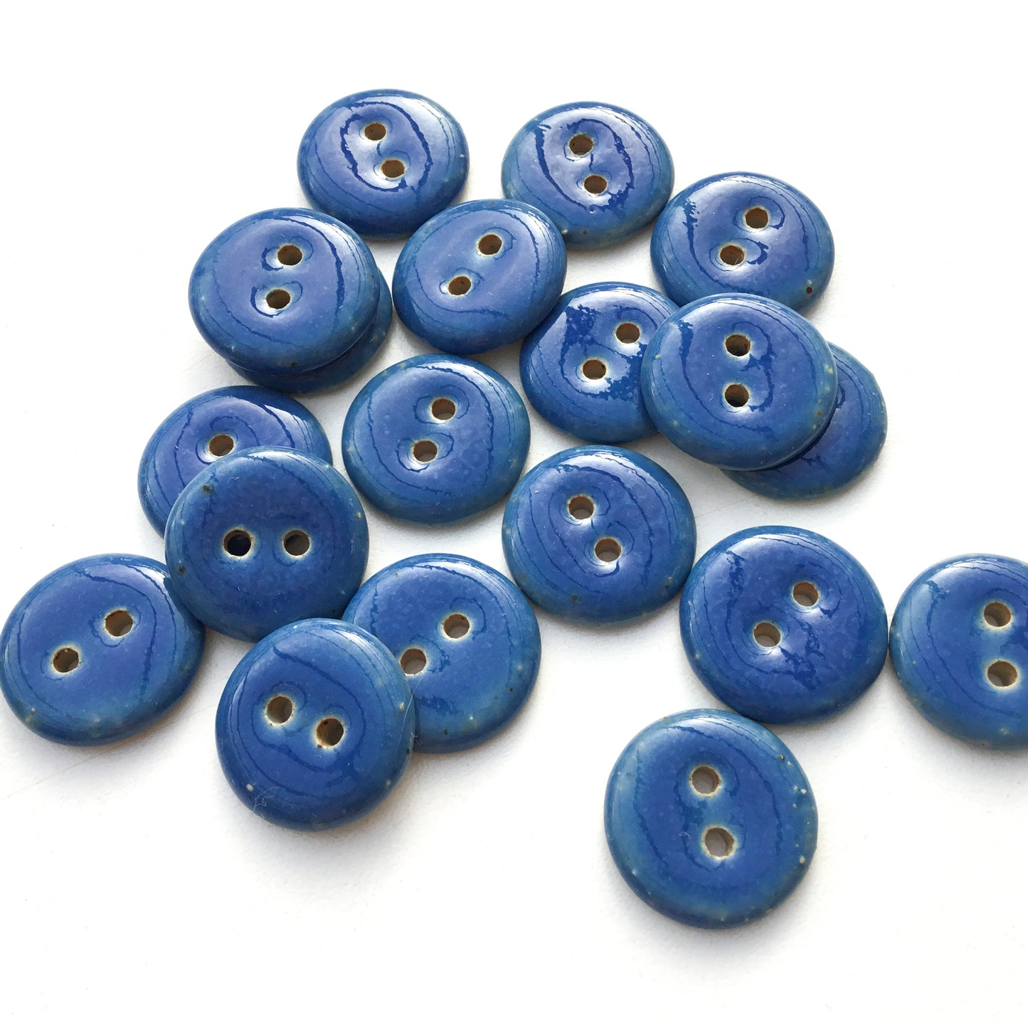 Royal Blue Stoneware Button - 3/4"