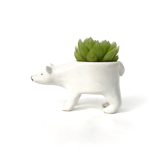 Baby Polar Bear Ceramic Planter