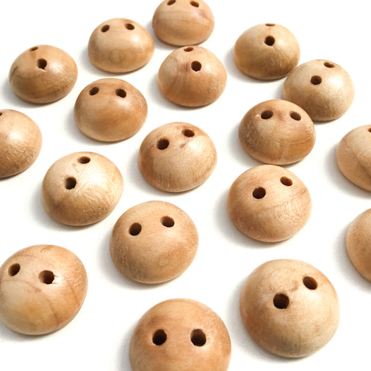 Maple Wood Buttons - 3/4" Pillowed - 5/16" thick
