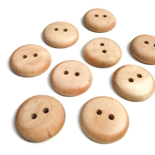 Polished Maple Wood Buttons - 1"
