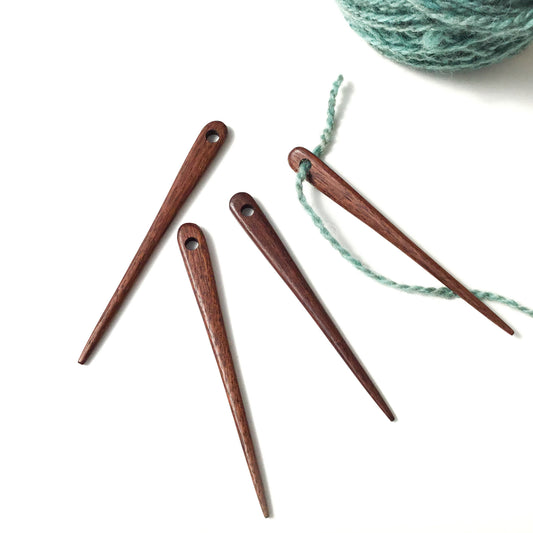 Black Walnut Weaving Tapestry Needles - 4 1/2" Long