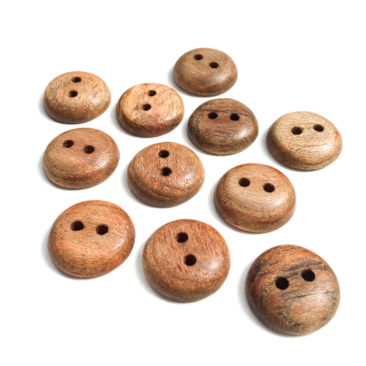 Polished Honey Locust Wood Buttons - 7/8”