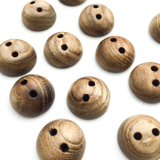 Sassafras Wood Buttons - 3/4" Pillowed - 5/16" thick