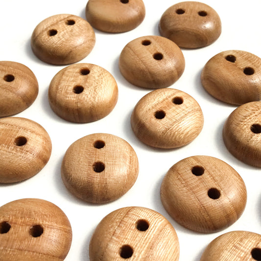 Polished American Elm Wood Buttons - 3/4”