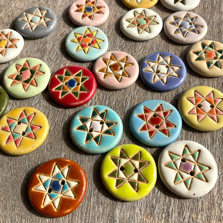 Artisan Buttons made from Wood, Clay, & Antler