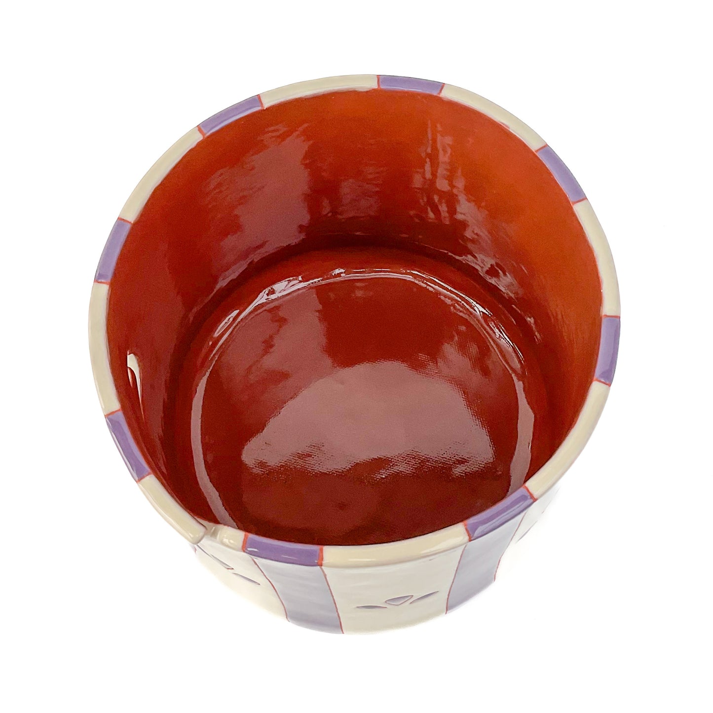 Purple Leaflet Yarn Bowl - Ceramic Yarn Bowl