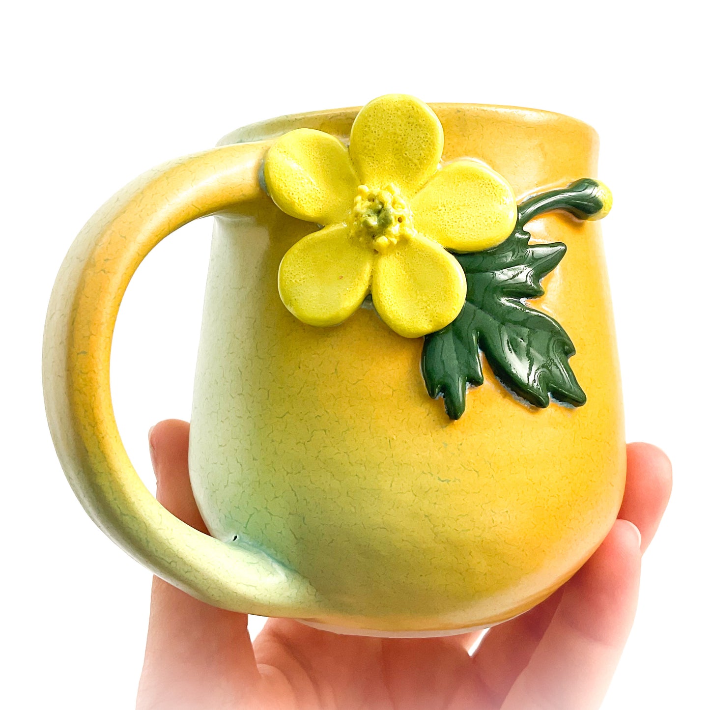 Buttercup Hand Sculpted Porcelain Mug 10 oz