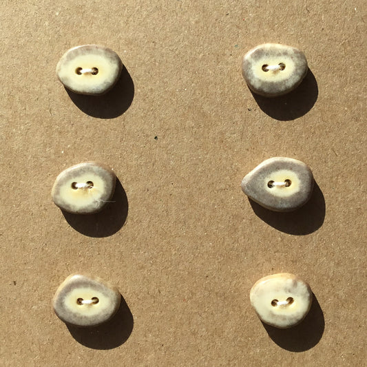 Polished Deer Antler Shed Buttons  11/16"  6-Pack