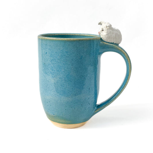 Stoneware Angora Rabbit Mug - 16 ounce Ceramic Mug