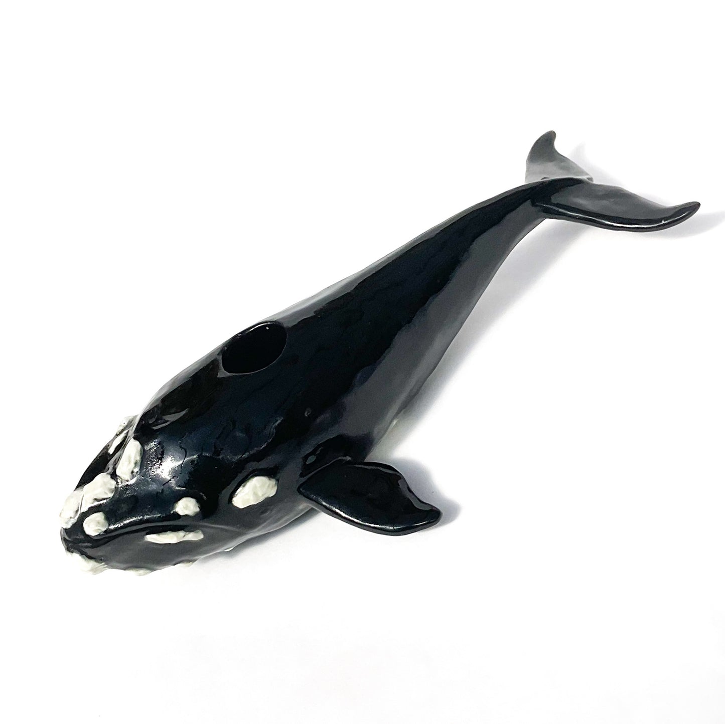 North Atlantic Right Whale Ceramic Candlestick Holder