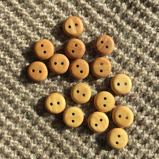 Basic Ash Wood Button  3/4”