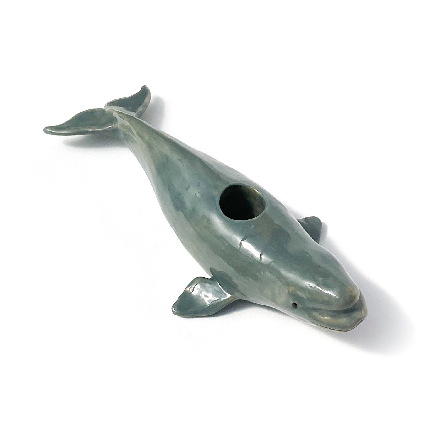 Beluga Whale Ceramic Candlestick Holder