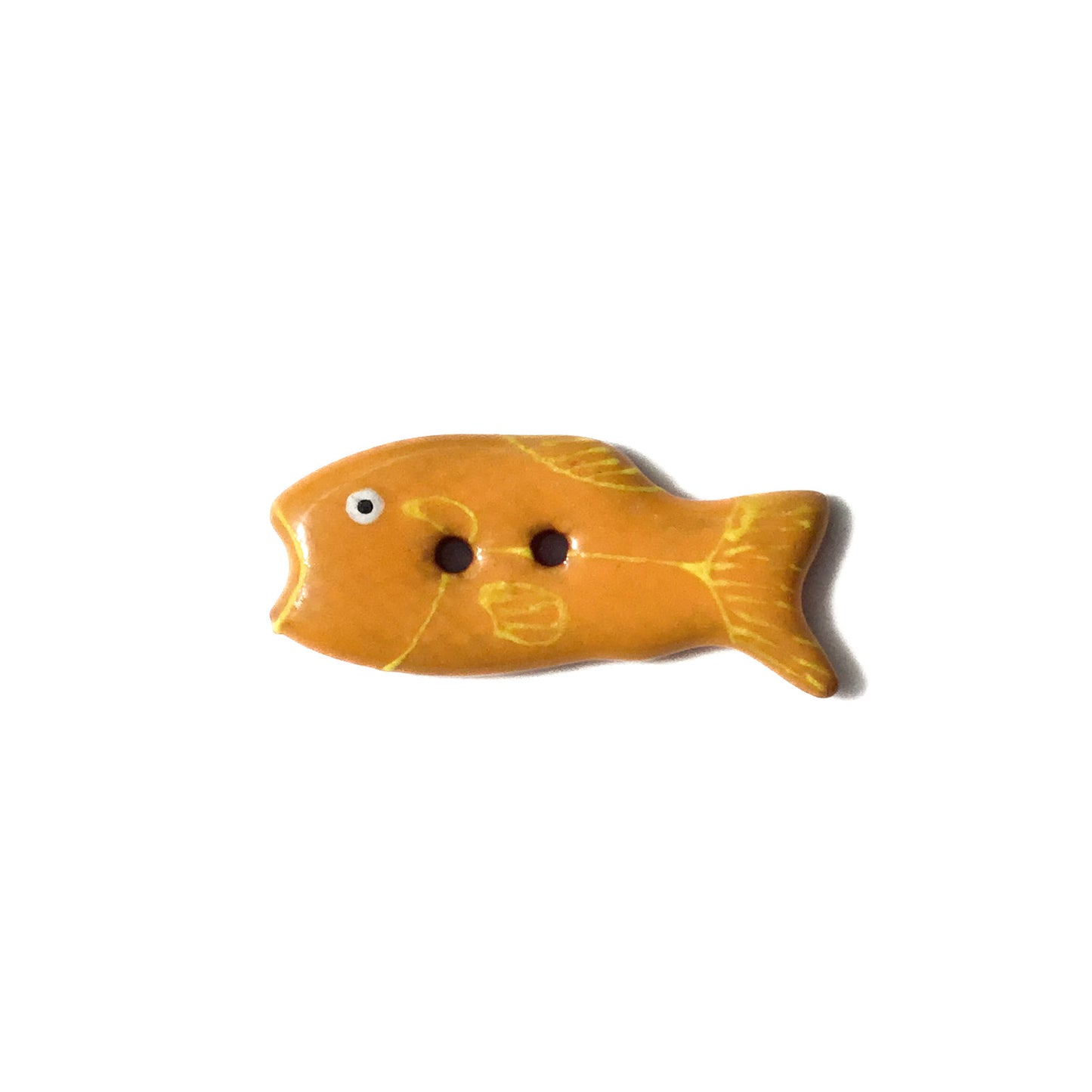 Colorful Fish Ceramic Buttons  1/2" x 1-1/4"