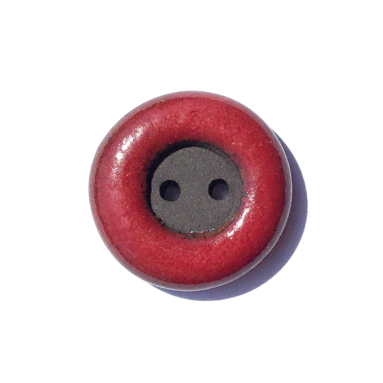 COLOR LOOP Black Clay Button  3/4"