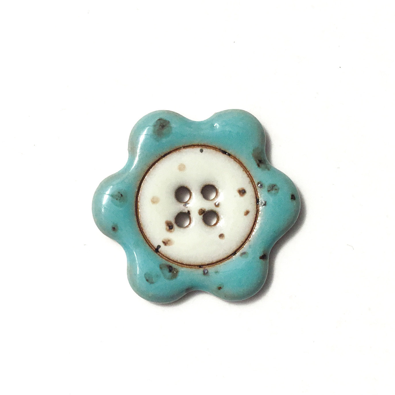 ‘Floral Darlings' Stoneware Button  1-1/8"